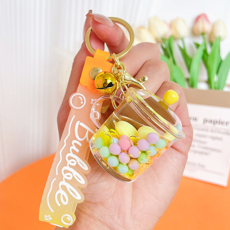 Wholesale Acrylic Oil-In Mugs Liquid Quicksand Keychain